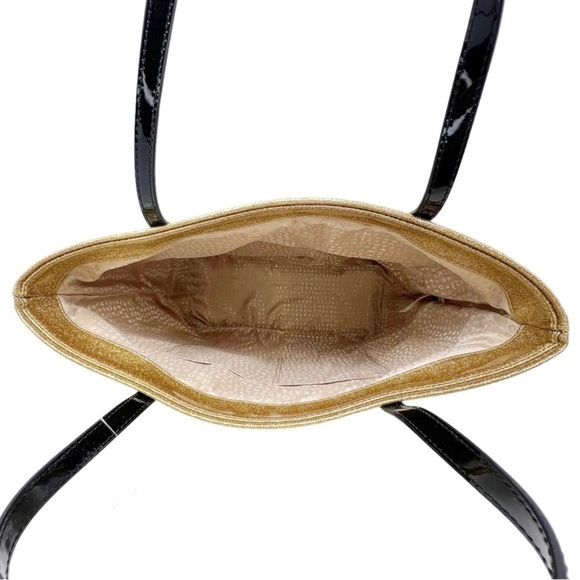 Kate Spade Tote Bag Bon Shopper Holiday Drive Sparkle Gold Live Colorfully NWT - Picture 5 of 10